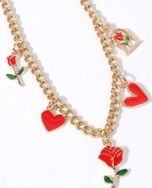 Roses + Hearts Hat Chain