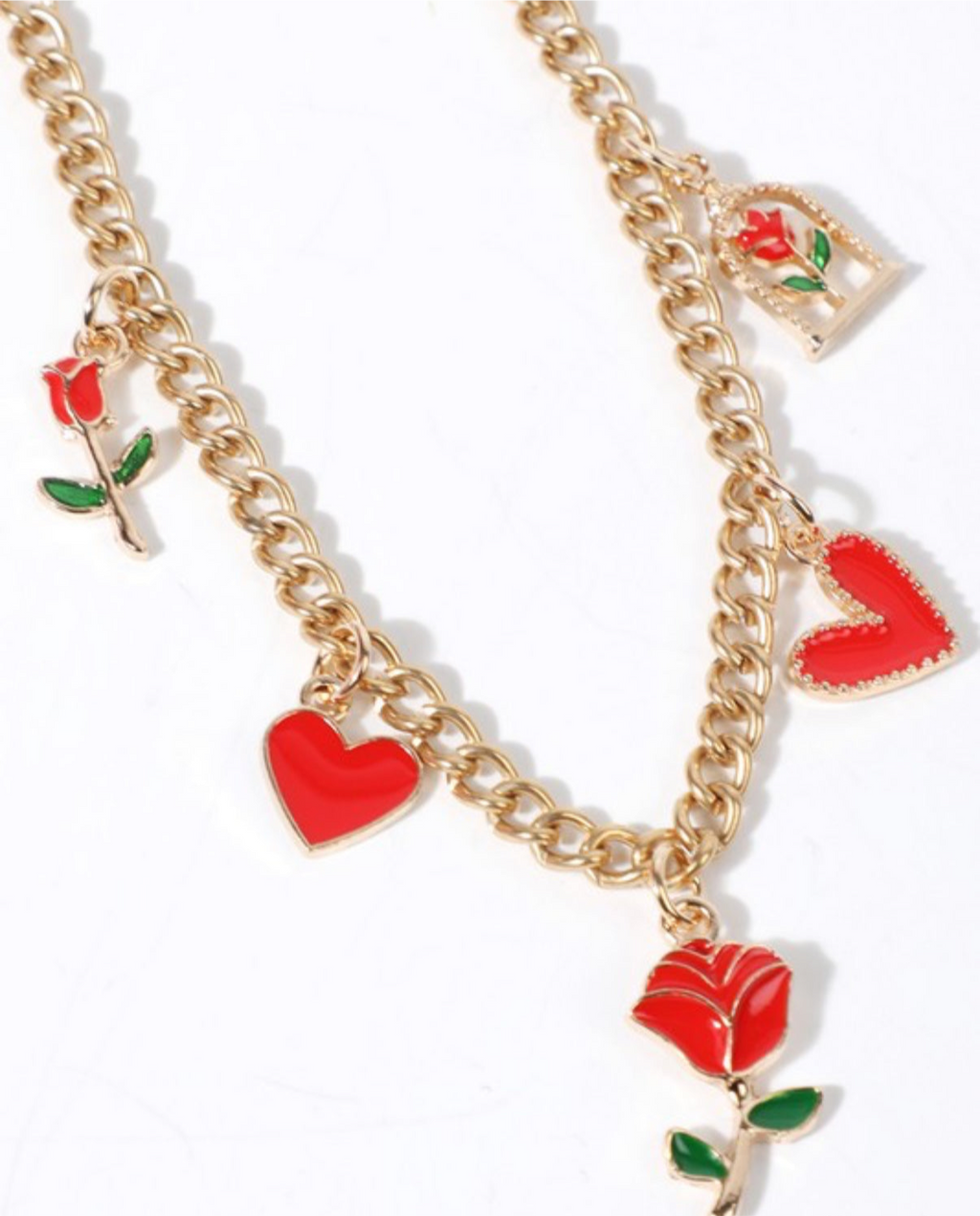 Roses + Hearts Hat Chain