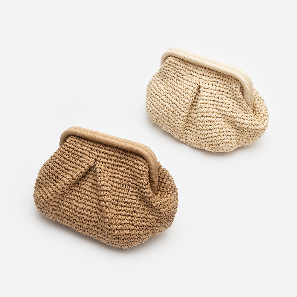 Raffia Pouch Bag